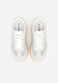 Born2be - Szare Sneakersy na Grubej Podeszwie Ozdobione Cyrkoniami Orinrya. Okazja: na co dzień. Kolor: szary. Materiał: jeans. Wzór: aplikacja #6