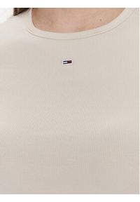 Tommy Jeans T-Shirt Essential DW0DW17383 Beżowy Slim Fit. Kolor: beżowy. Materiał: bawełna #3
