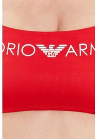 Emporio Armani Underwear - Emporio Armani Strój kąpielowy kolor czerwony miękka miseczka. Kolor: czerwony. Wzór: nadruk #2