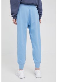 Polo Ralph Lauren spodnie dresowe damskie gładkie. Stan: podwyższony. Kolor: niebieski. Materiał: dresówka. Wzór: gładki