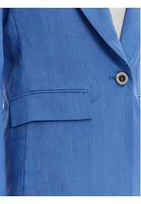 Marella Marynarka Afro 2413041094 Niebieski Regular Fit. Kolor: niebieski. Materiał: len #4
