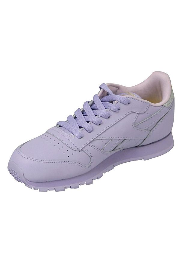 Buty do chodzenia dziewczęce, Reebok Classic Leather. Kolor: fioletowy. Materiał: tkanina, materiał, skóra, syntetyk. Model: Reebok Classic. Sport: turystyka piesza