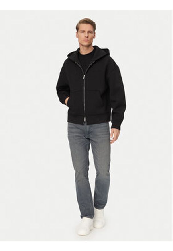 Calvin Klein Bluza LV04RE218G Czarny Relaxed Fit. Kolor: czarny. Materiał: syntetyk