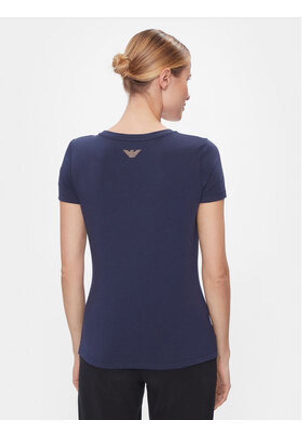 EA7 Emporio Armani T-Shirt 8NTT67 TJDQZ 1554 Granatowy Skinny Fit. Kolor: niebieski. Materiał: bawełna