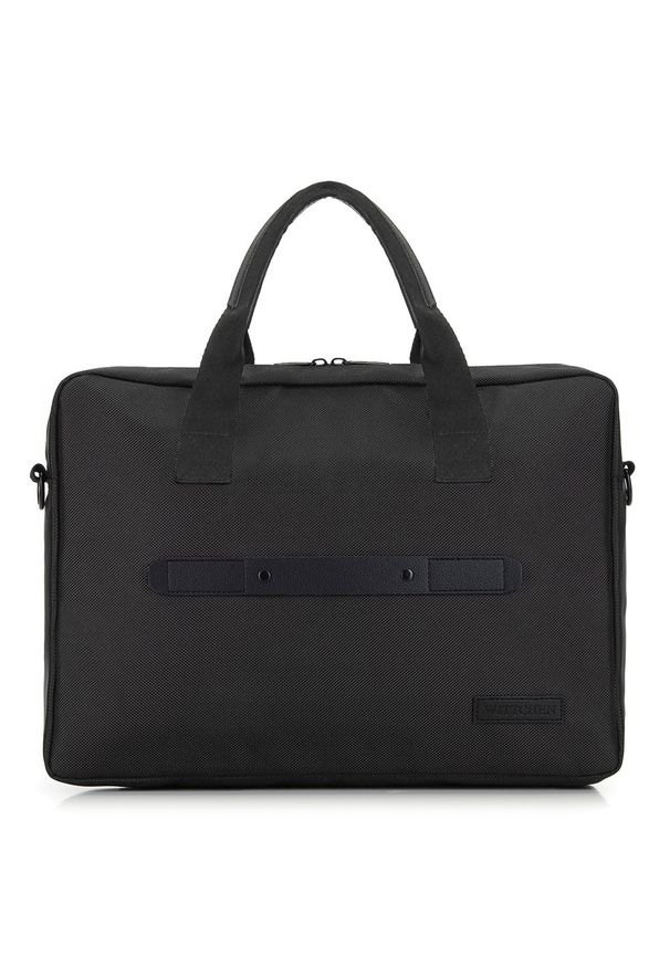Wittchen - Męska torba na laptopa 15,6” klasyczna. Kolor: czarny. Materiał: poliester. Styl: klasyczny