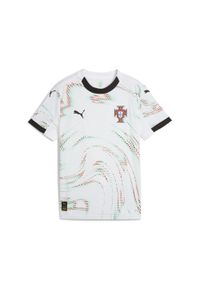 Puma - Młodzieżowa koszulka wyjazdowa Portugalia 2025 PUMA White Black. Kolor: czarny, biały, wielokolorowy. Sport: piłka nożna
