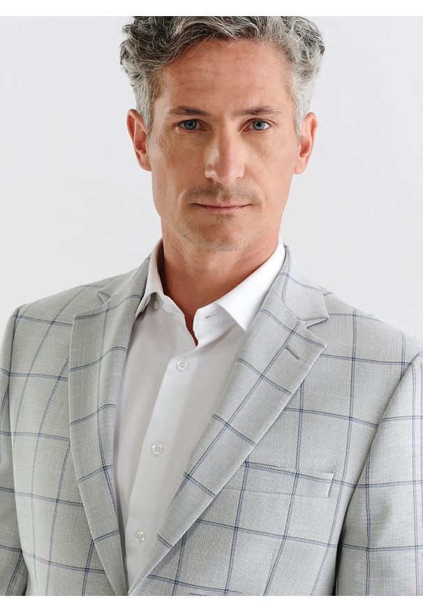 Pako Lorente - PAKO LORENTE – Szara marynarka casualowa. Okazja: na co dzień. Kolor: szary. Materiał: bawełna, wełna, poliester. Styl: casual