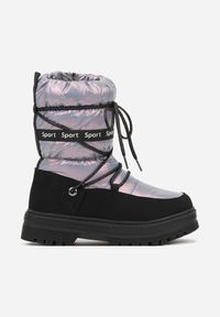 Born2be - Fioletowe Pikowane Śniegowce z Oryginalnym Wiązaniem Zetilde. Okazja: na spacer, na uczelnię, na co dzień. Kolor: fioletowy. Materiał: dresówka. Styl: elegancki, casual, sportowy #1