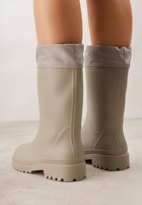 Born2be - Szare Kalosze ze Stoperem na Cholewce Eunosa. Okazja: na co dzień. Kolor: szary. Materiał: jeans. Szerokość cholewki: normalna. Styl: casual, elegancki #2