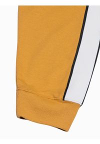 Ombre Clothing - Spodnie męskie dresowe joggery P951 - musztardowe - XXL. Kolor: żółty. Materiał: dresówka #4