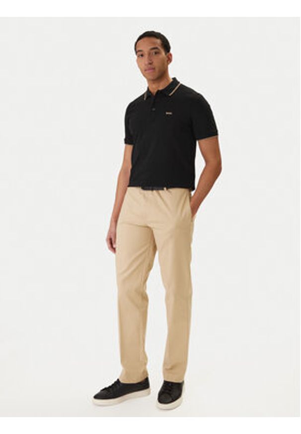 BOSS Polo Parlay 190 50494697 Czarny Regular Fit. Typ kołnierza: polo. Kolor: czarny. Materiał: bawełna