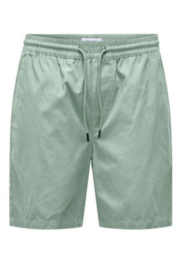 Only & Sons Szorty materiałowe Tel 22027949 Zielony Regular Fit. Kolor: zielony. Materiał: bawełna