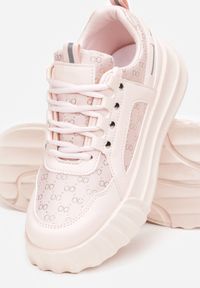 Born2be - Różowe Sneakersy Linani. Wysokość cholewki: przed kostkę. Kolor: różowy. Materiał: materiał. Szerokość cholewki: normalna. Wzór: nadruk. Obcas: na platformie #4