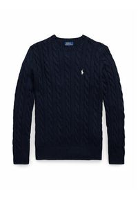 Polo Ralph Lauren Sweter 710775885555 Granatowy Regular Fit. Typ kołnierza: polo. Kolor: niebieski. Materiał: bawełna #5