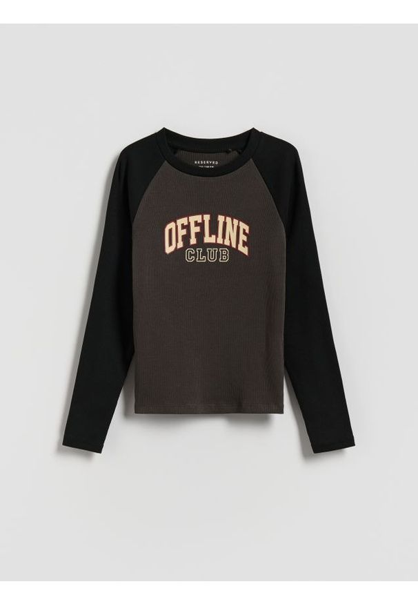 Reserved - Koszulka z nadrukiem - czarny. Kolor: czarny. Materiał: bawełna. Wzór: nadruk