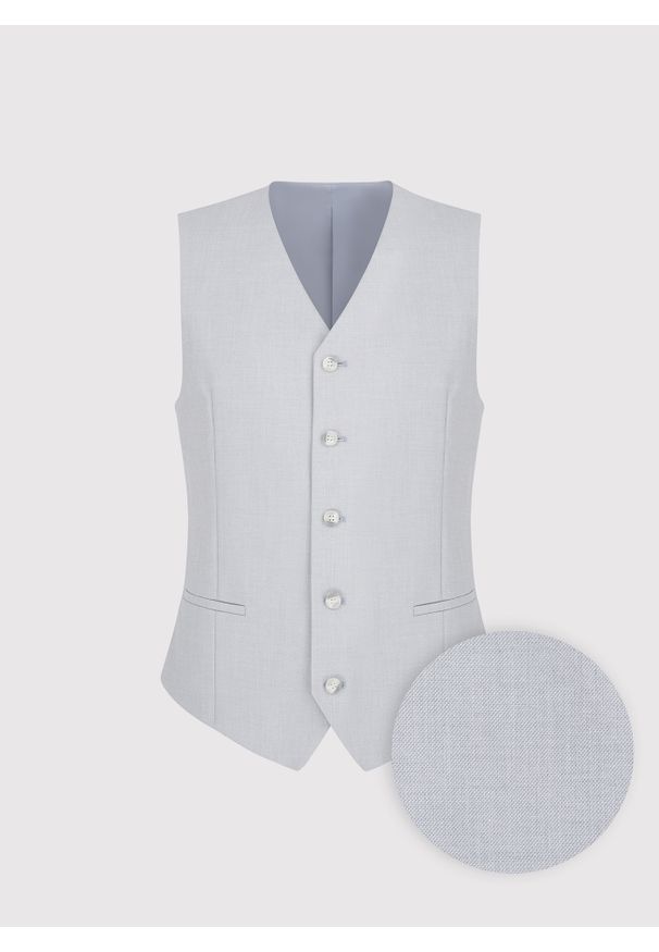Pako Lorente - PAKO LORENTE – Jednorzędowa szara kamizelka. Kolor: szary. Materiał: wiskoza, poliester. Styl: młodzieżowy, elegancki