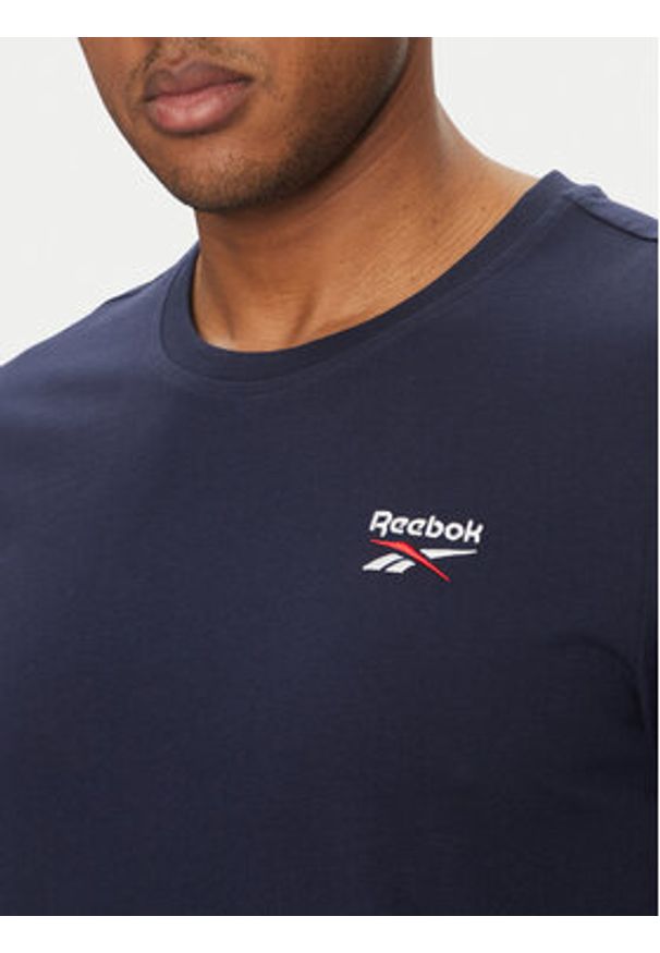 Reebok T-Shirt 100059647 Granatowy Regular Fit. Kolor: niebieski. Materiał: bawełna