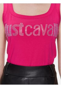 Just Cavalli Top 74PBME01 Różowy Regular Fit. Kolor: różowy. Materiał: bawełna