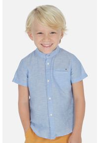 Mayoral - Koszula dziecięca 92-134 cm. Okazja: na co dzień. Kolor: niebieski. Materiał: tkanina, bawełna, materiał. Długość: krótkie. Styl: casual #1