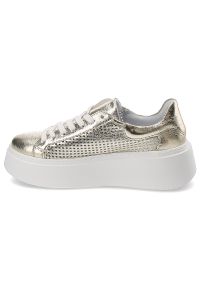 DAMISS - Złote Stylowe Sneakersy Damiss Modne Obuwie Damskie. Okazja: na co dzień. Kolor: złoty. Materiał: materiał. Styl: elegancki #4