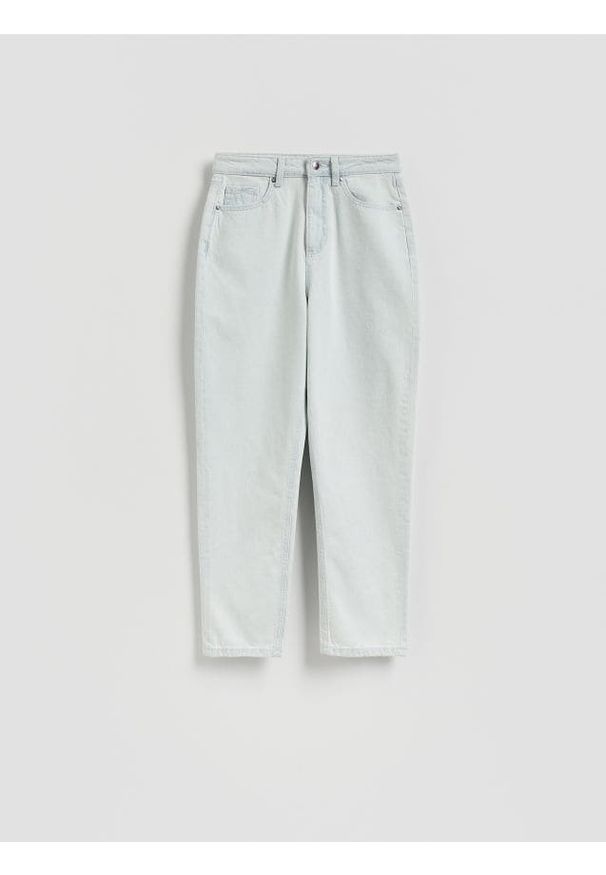 Reserved - Jeansy mom fit - niebieski. Kolor: niebieski