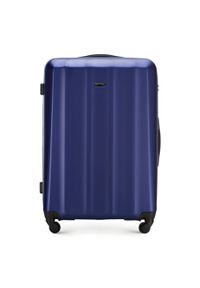 Wittchen - Duża walizka z polikarbonu fakturowana niebieska. Kolor: niebieski. Materiał: guma. Styl: klasyczny #1