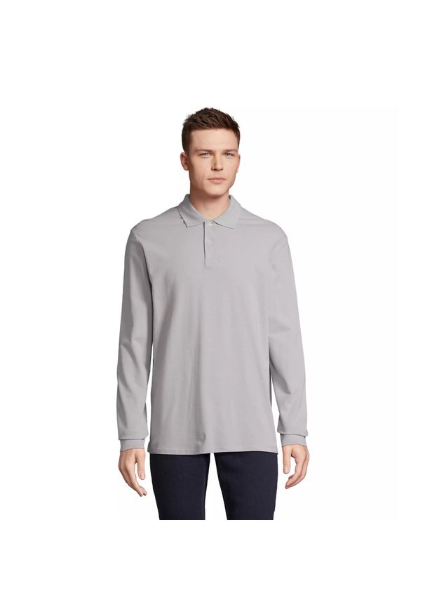 SOL'S - Koszulka polo z długim rękawem Sol's Pacific. Typ kołnierza: polo. Kolor: szary, niebieski, wielokolorowy. Długość rękawa: długi rękaw. Długość: długie