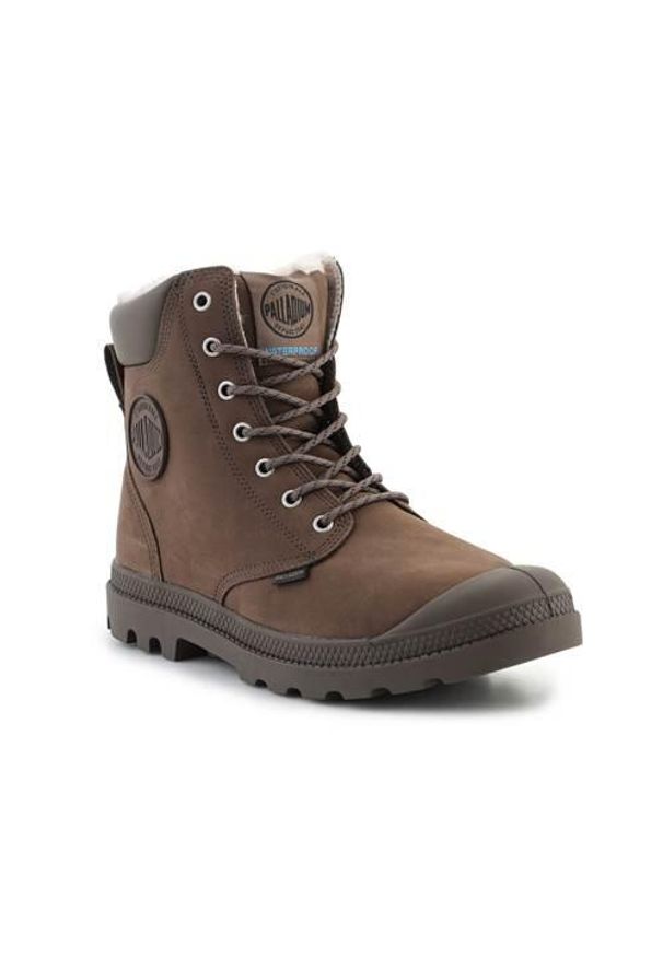 Buty do chodzenia męskie Palladium Pampa Sport Cuff Wps. Zapięcie: sznurówki. Kolor: brązowy. Materiał: materiał, skóra, syntetyk. Szerokość cholewki: normalna. Sport: turystyka piesza
