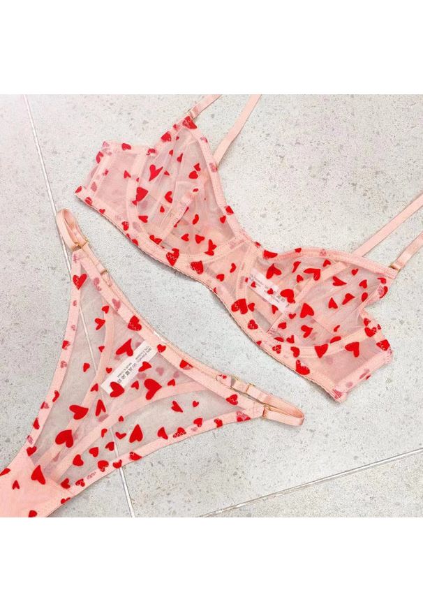 Intica - Komplet bielizny z haftem elegancki zestaw damski Eufrozina. Kolor: wielokolorowy. Materiał: materiał. Wzór: haft