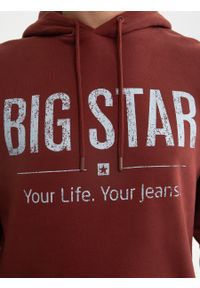 Big-Star - Bluza męska z kapturem z logo BIG STAR bordowa Ashlyno 604. Okazja: na co dzień, na spacer. Typ kołnierza: kaptur. Kolor: czerwony. Materiał: materiał. Styl: klasyczny, casual #4