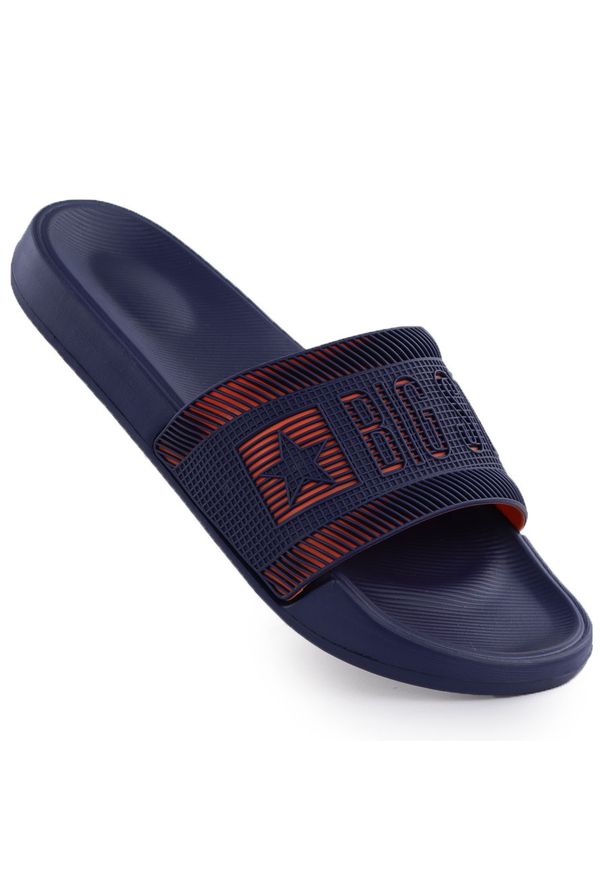 Big-Star - Klapki męskie plażowe basenowe granatowe Big Star RR174A052. Okazja: na plażę. Kolor: niebieski. Materiał: materiał. Styl: casual