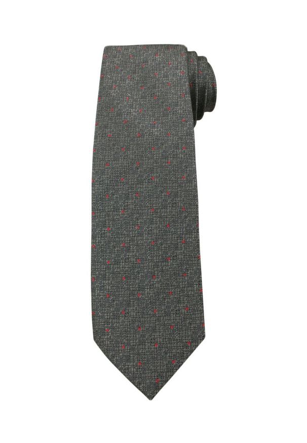 Czerwony krawat Angelo di Monti elegancki, w kropki