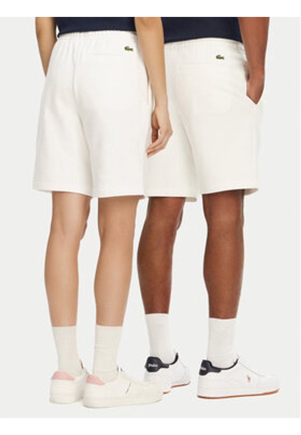 Lacoste Szorty sportowe Unisex GH0990 Écru Regular Fit. Materiał: bawełna