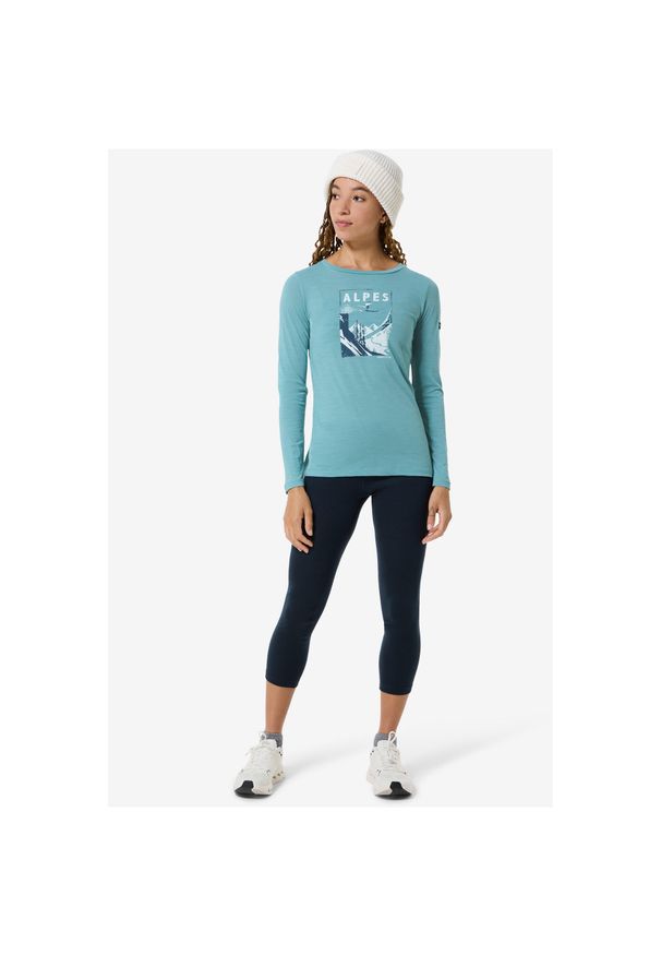 Longsleeve SUPER.NATURAL W ALPES LS. Kolor: niebieski. Długość rękawa: długi rękaw