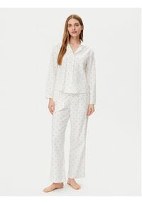 Hunkemöller Koszulka piżamowa Jacquard Hearts 301436 Biały Relaxed Fit. Kolor: biały. Materiał: bawełna #4