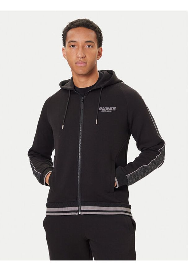 Guess Bluza Z5BQ12 KB3P2 Czarny Regular Fit. Kolor: czarny. Materiał: syntetyk, bawełna
