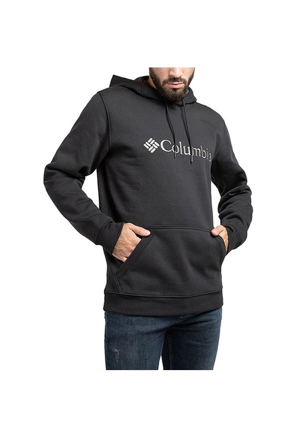 columbia - Bluza Columbia Csc Basic Logo II Hoodie 1681664017 - czarna. Typ kołnierza: kaptur. Kolor: czarny. Materiał: bawełna, poliester. Wzór: haft, aplikacja, napisy. Styl: klasyczny