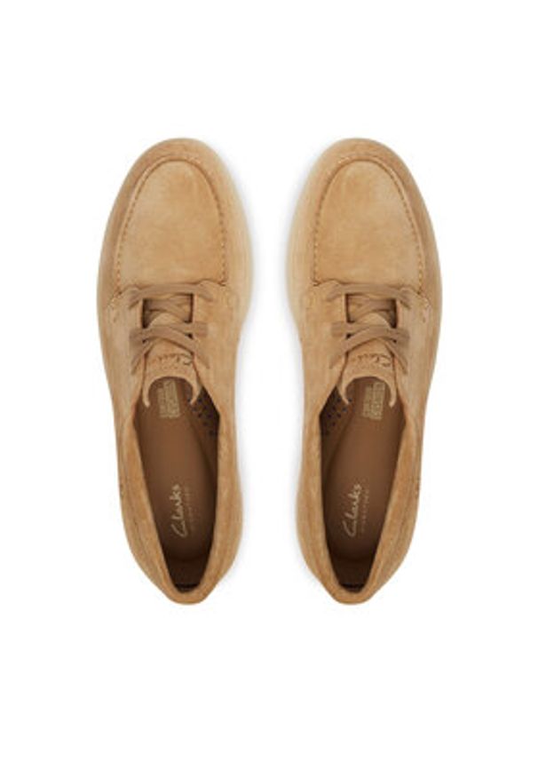 Clarks Półbuty Lockford Boat 26186187 Beżowy. Kolor: beżowy. Materiał: zamsz, skóra