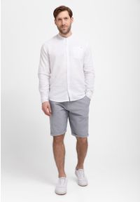 Volcano - Krótkie spodenki z paskiem P-DANIELS. Okazja: na co dzień. Materiał: elastan, bawełna, materiał, dzianina, skóra. Długość: krótkie. Wzór: kratka. Sezon: lato. Styl: klasyczny, casual #1