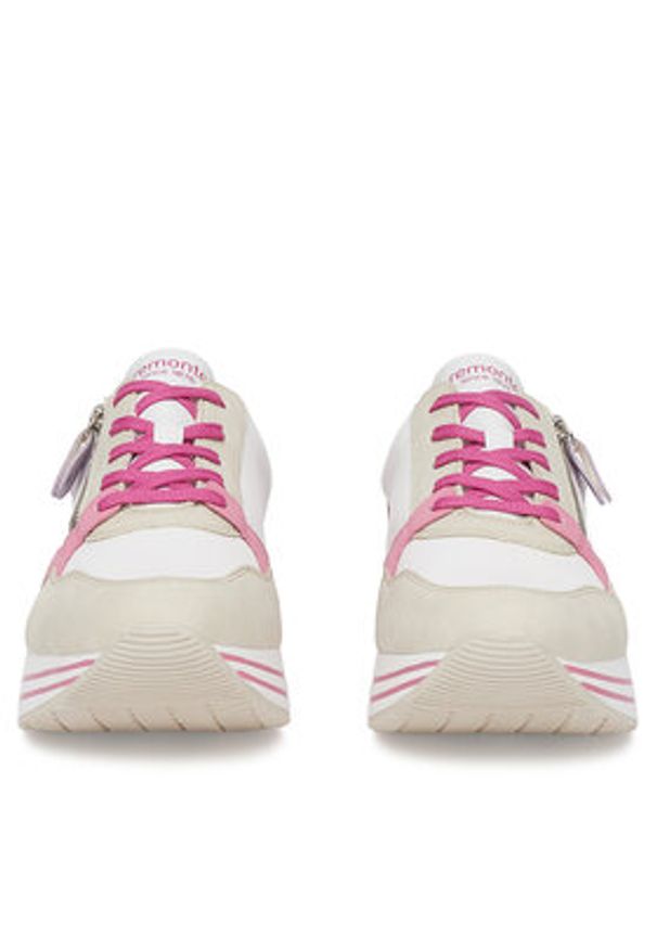 Remonte Sneakersy D1323-83 Biały. Kolor: biały. Materiał: skóra