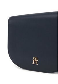 TOMMY HILFIGER - Tommy Hilfiger Torebka Th Logotape Saddle Bag AW0AW17184 Granatowy. Kolor: niebieski. Materiał: skórzane