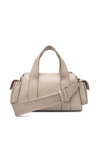 Calvin Klein Torebka LV04F3291G Beżowy. Kolor: beżowy. Materiał: skórzane #5