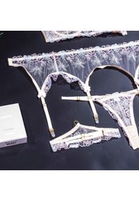 Intica - Koronkowy komplet bielizny z regulowanymi ramiączkami Alverta. Kolor: beżowy. Materiał: koronka #3