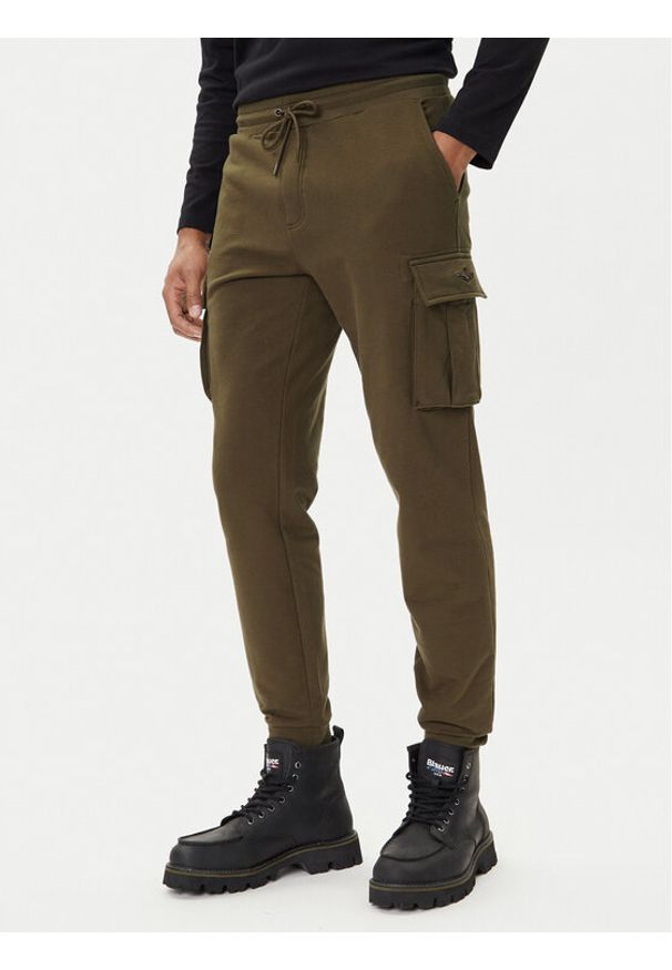 Aeronautica Militare Spodnie dresowe 252PF1010UF00662 Zielony Regular Fit. Kolor: zielony. Materiał: bawełna