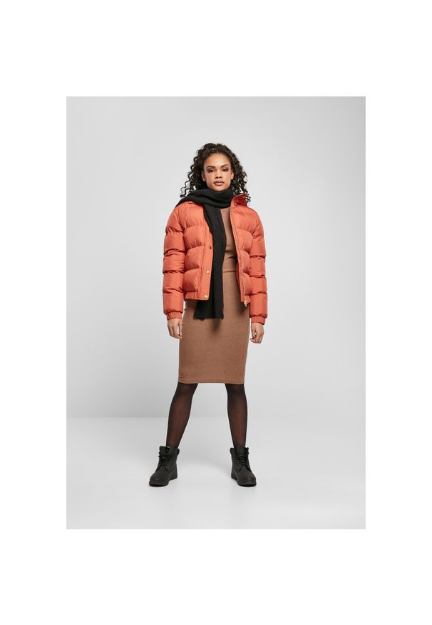 Kurtka damska Urban Classics hooded puffer. Kolor: czerwony. Materiał: puch. Sezon: zima