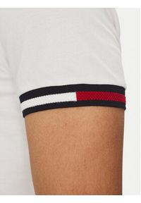 TOMMY HILFIGER - Tommy Hilfiger Polo Flag Cuff MW0MW38458 Biały Slim Fit. Typ kołnierza: polo. Kolor: biały. Materiał: bawełna #4