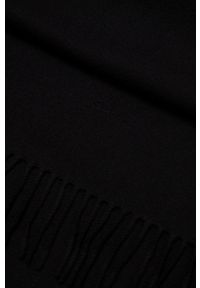 GANT - Gant szalik wełniany kolor czarny gładki. Kolor: czarny. Materiał: wełna. Wzór: gładki