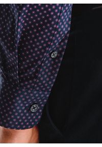 Pako Lorente - PAKO LORENTE – Granatowa koszula w kwiaty. Kolor: niebieski. Materiał: bawełna, elastan. Długość rękawa: długi rękaw. Długość: długie. Wzór: kwiaty #2