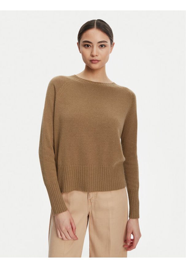 Marella Sweter Spider 2523366354 Brązowy Oversize. Kolor: brązowy. Materiał: syntetyk