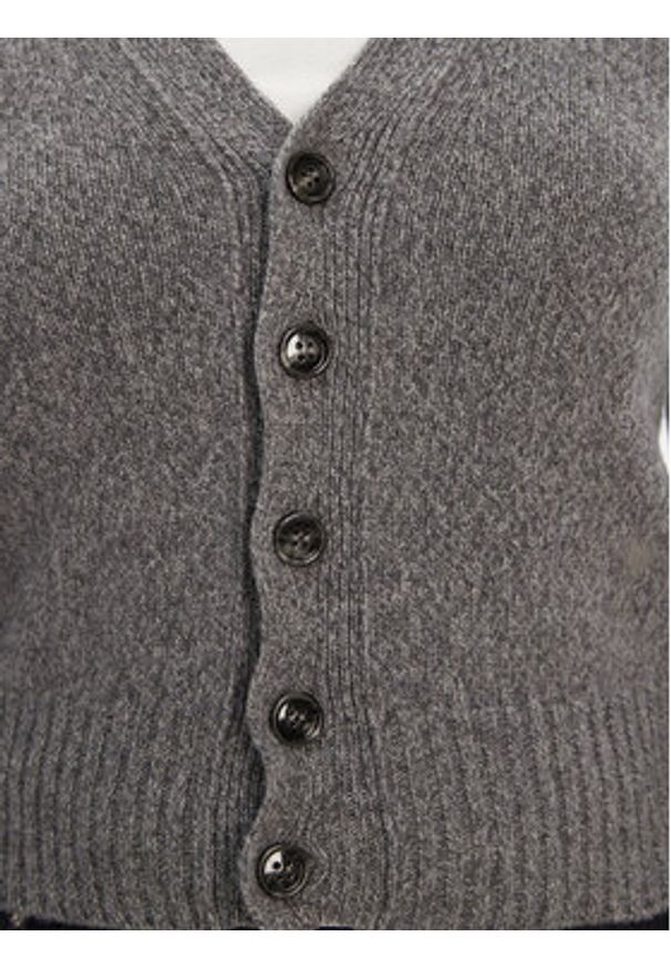 AMI PARIS Kardigan FKC127.005 Szary Regular Fit. Kolor: szary. Materiał: kaszmir